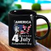 4th July Independence Day Rottweiler America Statue Of Liberty Coffee Mug-Mug 11oz-White