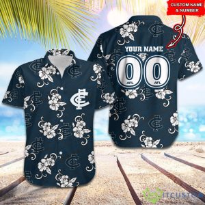 AFL Carlton Blues Tribal Pattern Custom Name & Number Hawaiian Shirt - afl-carlton-blues-tribal-pattern-custom-name-&-number-hawaiian-shirt-1