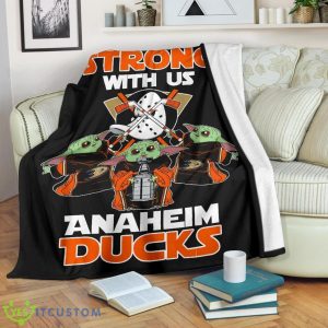 Anaheim Ducks Baby Yoda Fleece Blanket The Force Is Strong With Us Blanket Product Photo 2
