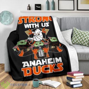 Anaheim Ducks Baby Yoda Fleece Blanket The Force Is Strong With Us Blanket Product Photo 4
