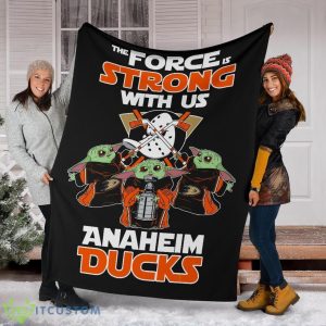 Anaheim Ducks Baby Yoda Fleece Blanket The Force Is Strong With Us Blanket Product Photo 6