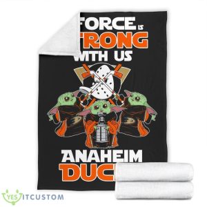 Anaheim Ducks Baby Yoda Fleece Blanket The Force Is Strong With Us Blanket Product Photo 7