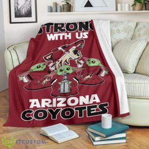 Arizona Coyotes Baby Yoda Fleece Blanket The Force Is Strong With Us Blanket Product Photo 2