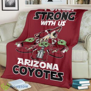 Arizona Coyotes Baby Yoda Fleece Blanket The Force Is Strong With Us Blanket Product Photo 3
