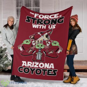 Arizona Coyotes Baby Yoda Fleece Blanket The Force Is Strong With Us Blanket Product Photo 6