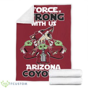 Arizona Coyotes Baby Yoda Fleece Blanket The Force Is Strong With Us Blanket Product Photo 7