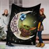 Baby Yoda Love You To The Moon And Back Galaxy Fleece Blanket Product Photo 1