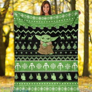 Baby Yoda Ugly Fleece Blanket For Star Wars Mandalorian Blanket Product Photo 1