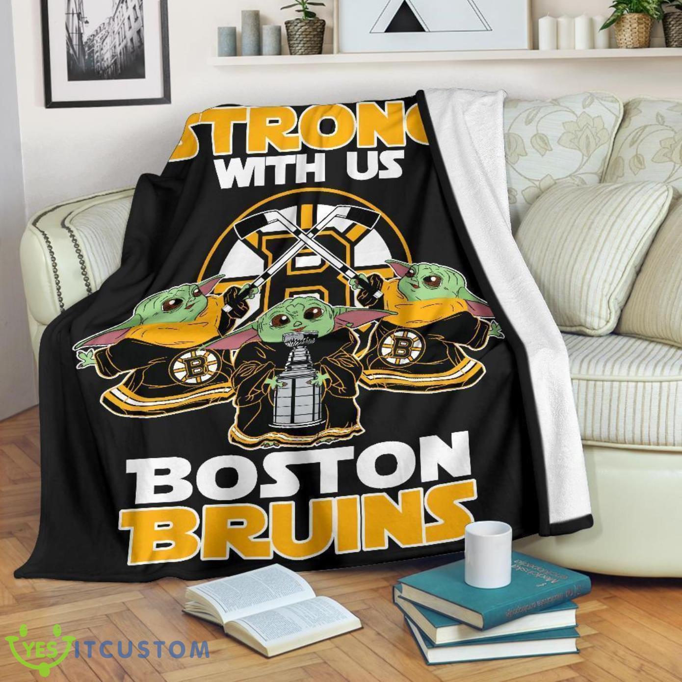 Boston Bruins Baby Yoda Fleece Blanket The Force Strong With Us Blanket 2 Boston Bruins Baby Yoda Fleece Blanket The Force Strong With Us Blanket Product Photo 2