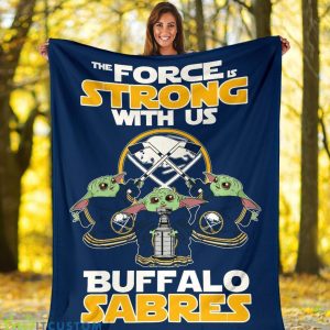 Buffalo Sabres Baby Yoda Fleece Blanket The Force Strong With Us Blanket Product Photo 1