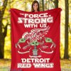 Detroit Red Wings Baby Yoda Fleece Blanket The Force Strong With Us Blanket Product Photo 1