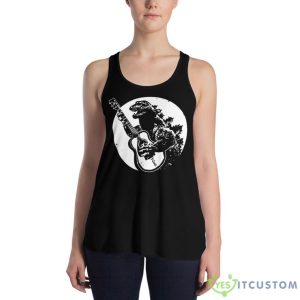 Godzilla Playing Guitar Shirt 17 Godzilla Playing Guitar Shirt - Women's Flowy Racerback Tank