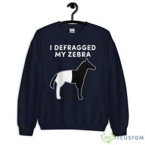 I Defragged My Zebra Black & White Horse Shirt - Unisex Heavy Blend Crewneck Sweatshirt-1