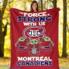 Montreal Canadiens Baby Yoda Fleece Blanket The Force Strong With Us Blanket Product Photo 1