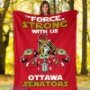 Ottawa Senators Baby Yoda Fleece Blanket The Force Strong With Us Blanket Product Photo 1