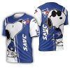 Snoopy and Toronto Blue Jays 3D All Over Print T-Shirt-3D All Over Print-Blue