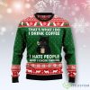 3D Black Cat Drink Coffee Christmas Ugly Sweater Product Photo 1