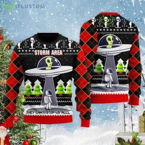 Alien Stop Area Christmas Gift Ugly Christmas Sweater 3 Alien Stop Area Christmas Gift Ugly Christmas Sweater Product Photo 2