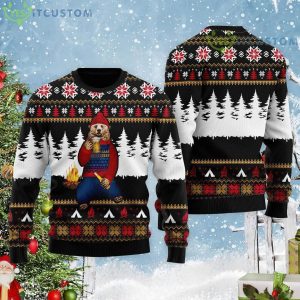 Bear Campfire Christmas Gift Ugly Christmas Sweater 3 Bear Campfire Christmas Gift Ugly Christmas Sweater Product Photo 2