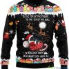 Black Cat Sleigh Ugly Christmas Sweater Product Photo 1