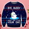 Bye Buddy 3D Christmas Knitting Pattern Navy Ugly Sweater Sweatshirt Product Photo 1
