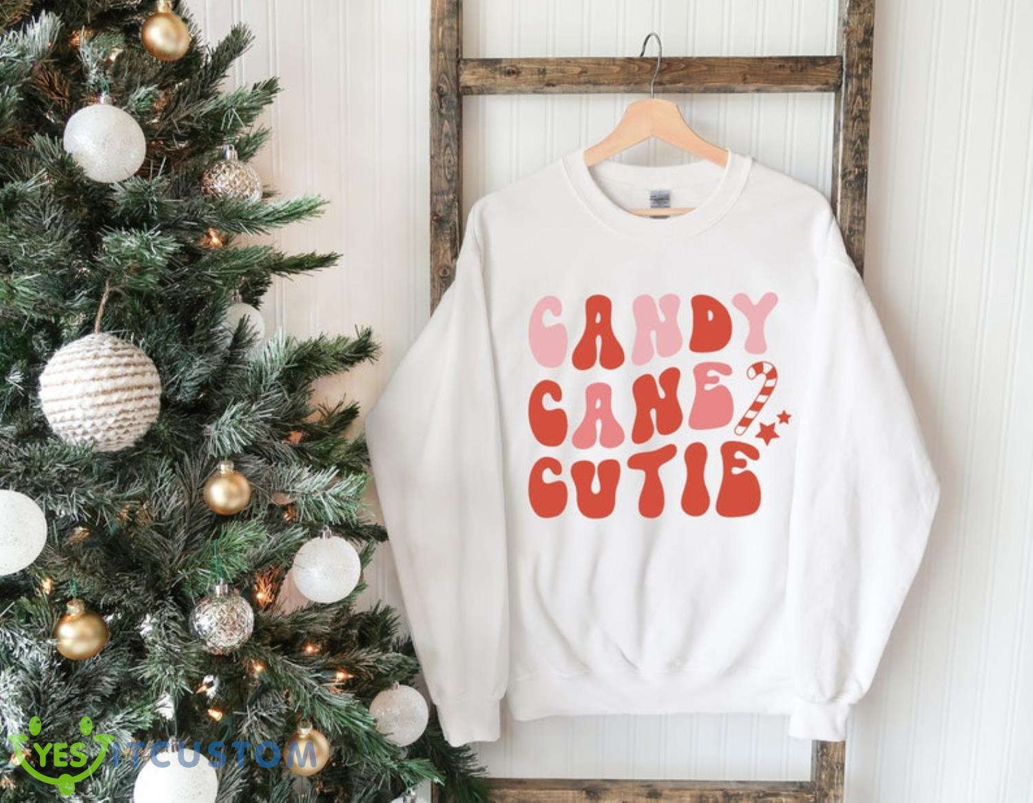 Candy Cane Cutie Cute Christmas Sweatshirt 8 Candy Cane Cutie Cute Christmas Sweatshirt Product Photo 2