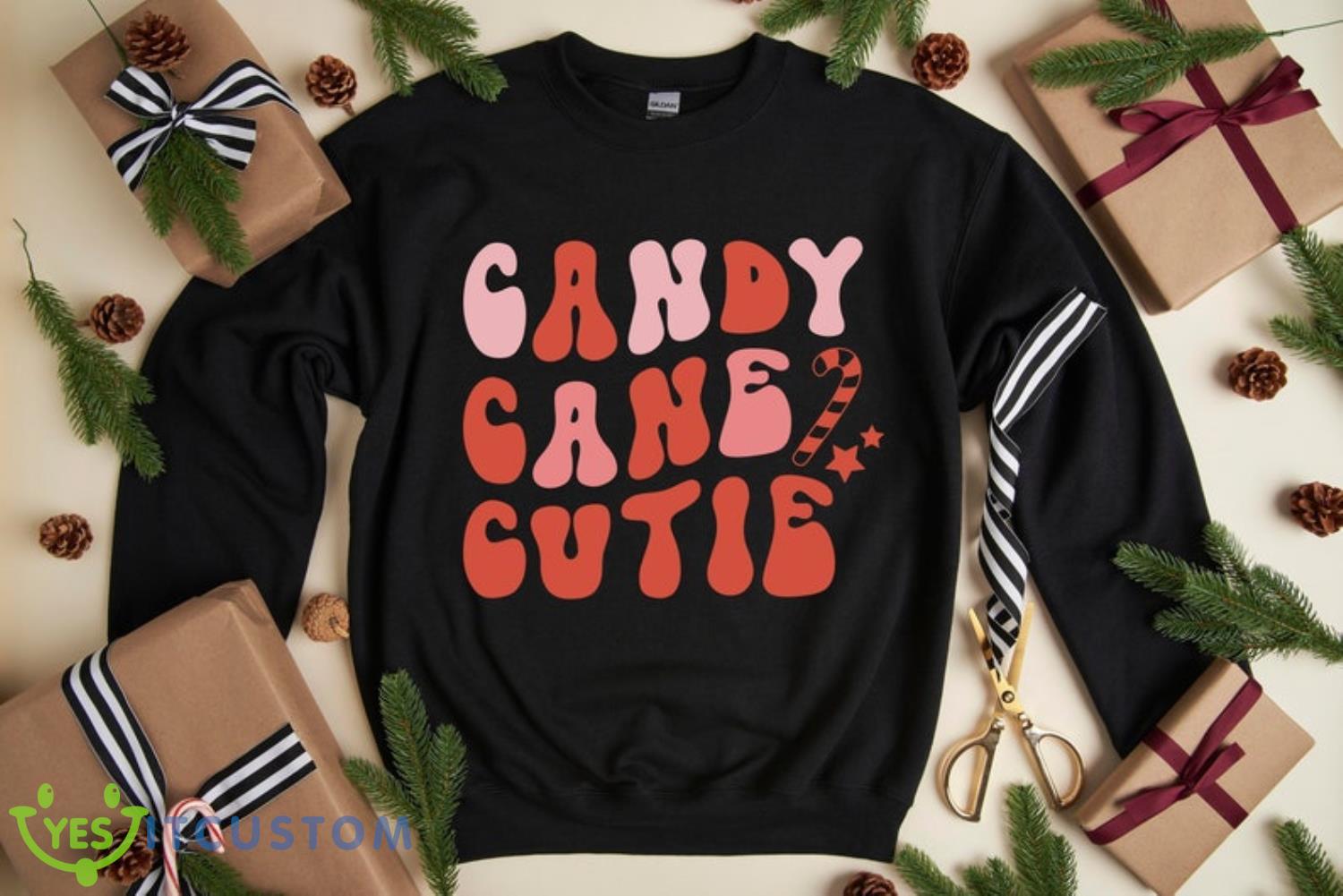 Candy Cane Cutie Cute Christmas Sweatshirt 3 Candy Cane Cutie Cute Christmas Sweatshirt Product Photo 3