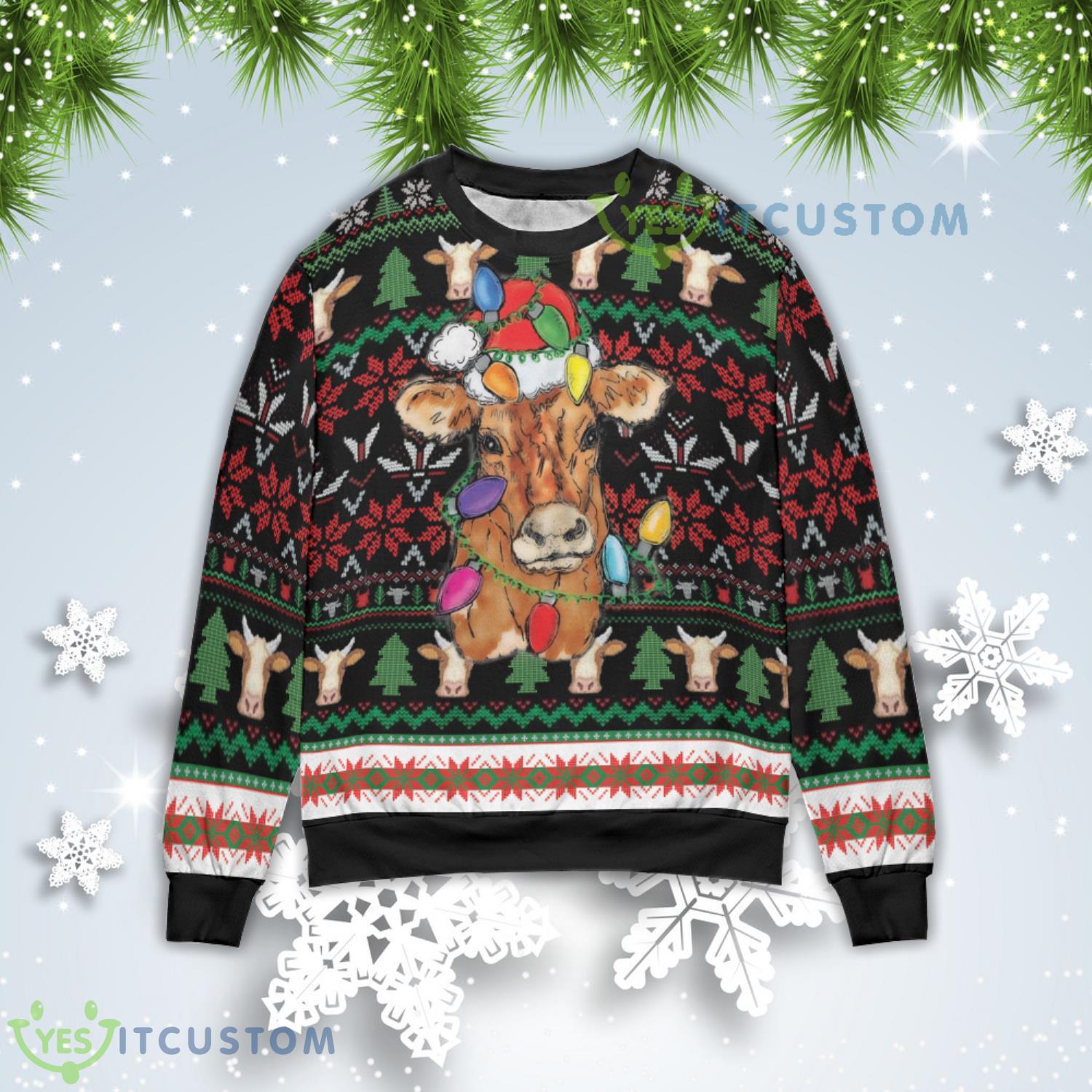 Cows Christmas Gift Ugly Christmas Sweater 2 Cows Christmas Gift Ugly Christmas Sweater Product Photo 1