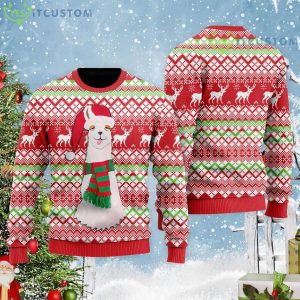 Cute Llama Christmas Gift Ugly Christmas Sweater Product Photo 1