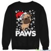 Cute Santa Paws Pug Dog Christmas Sweatshirt Product Photo 1