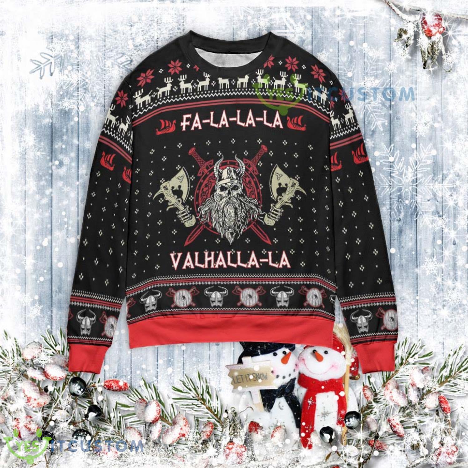 Falalala Valhallala Viking Christmas Gift Ugly Christmas Sweater 3 Falalala Valhallala Viking Christmas Gift Ugly Christmas Sweater Product Photo 1