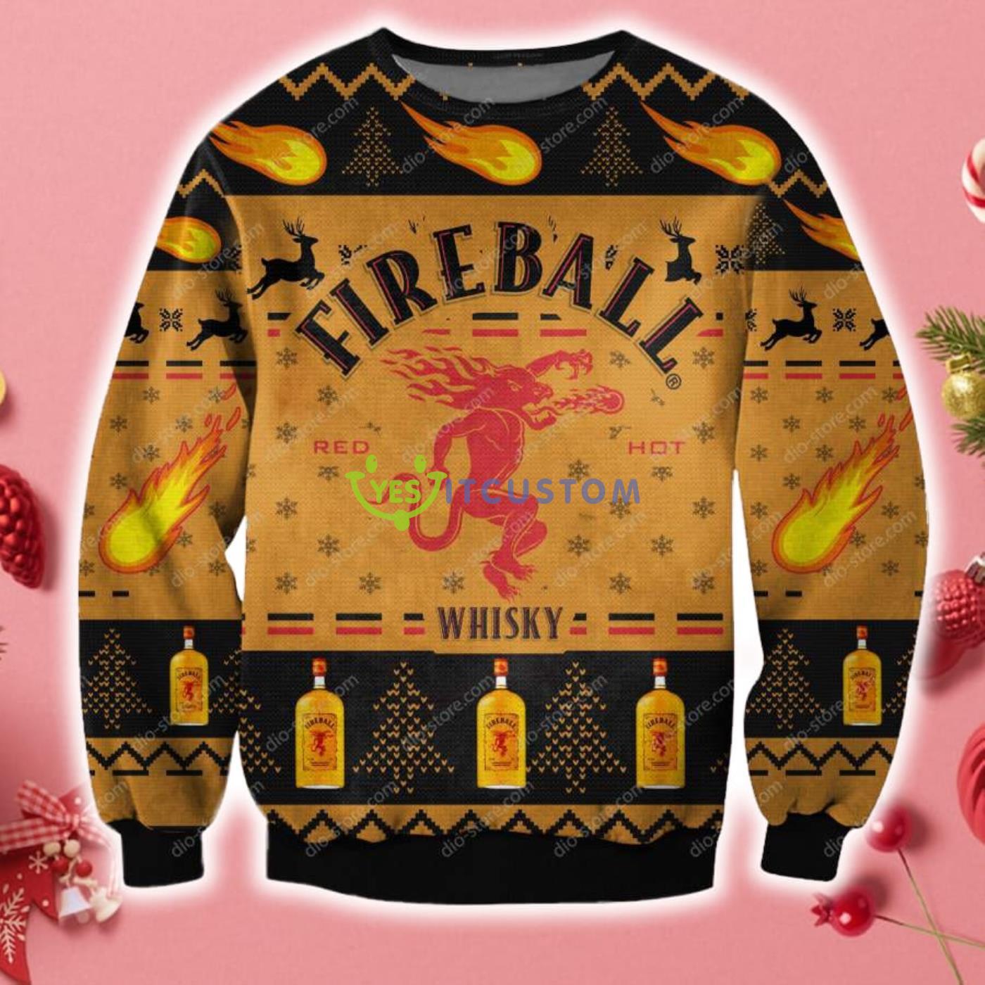 Fireball Cinnamon 3D Christmas Knitting Pattern Ugly Sweater Sweatshirt 3 Fireball Cinnamon 3D Christmas Knitting Pattern Ugly Sweater Sweatshirt Product Photo 1