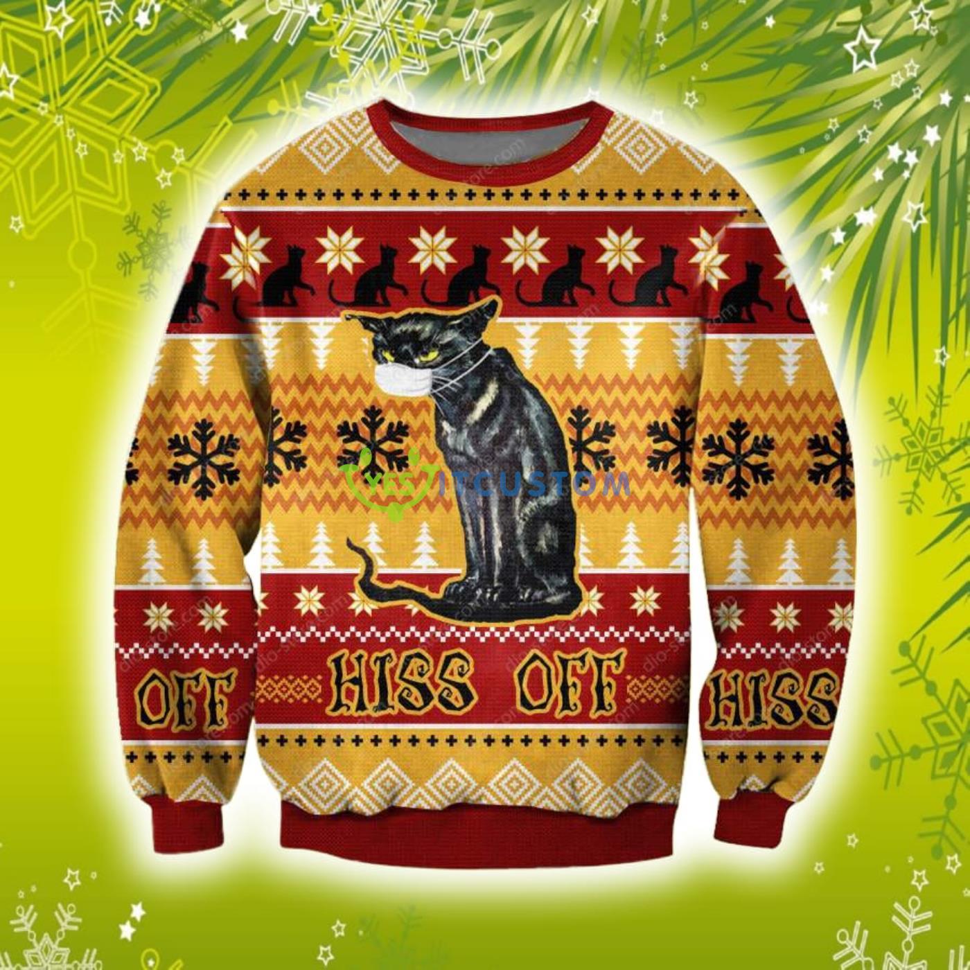 Hiss Off Cat Knitting Pattern 3D Christmas Knitting Pattern Ugly Sweater Sweatshirt 3 Hiss Off Cat Knitting Pattern 3D Christmas Knitting Pattern Ugly Sweater Sweatshirt Product Photo 1