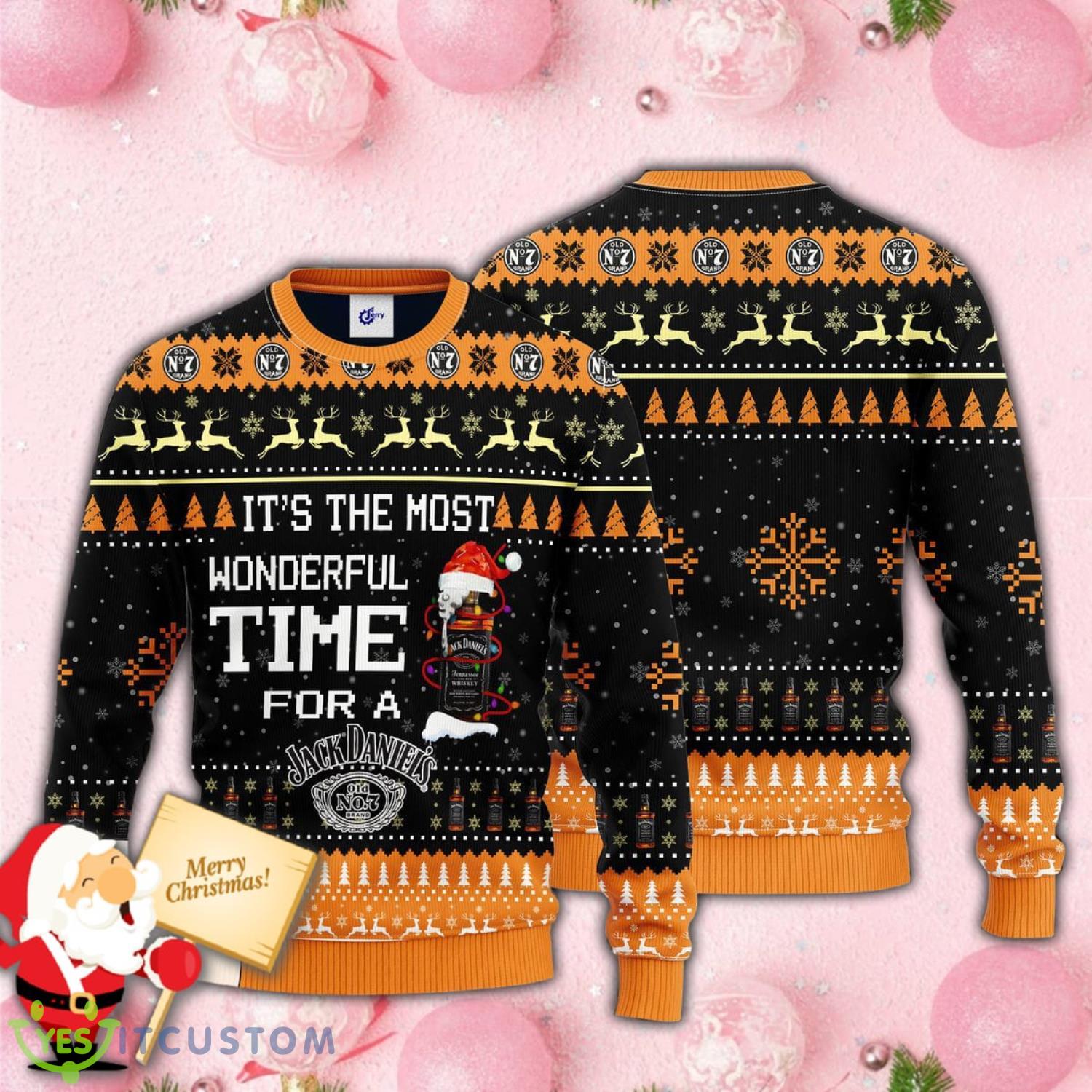 Its The Most Wonderful Time For A Jack Daniels Knittedall Over Print 3D Christmas Ugly Sweater 2 Its The Most Wonderful Time For A Jack Daniels Knittedall Over Print 3D Christmas Ugly Sweater Product Photo 1
