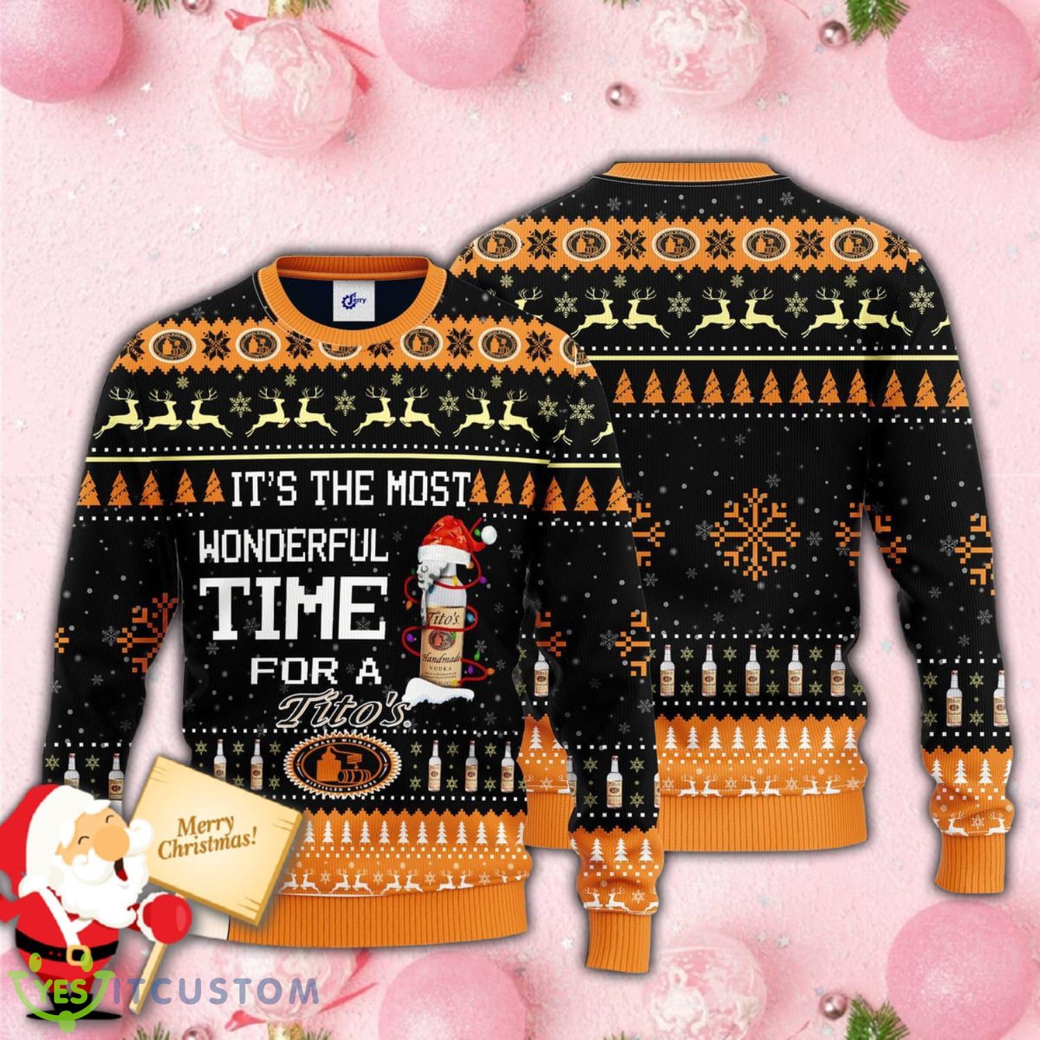 Its The Most Wonderful Time For A Titos Knitted All Over Print 3D Christmas Ugly Sweater 2 Its The Most Wonderful Time For A Titos Knitted All Over Print 3D Christmas Ugly Sweater Product Photo 1