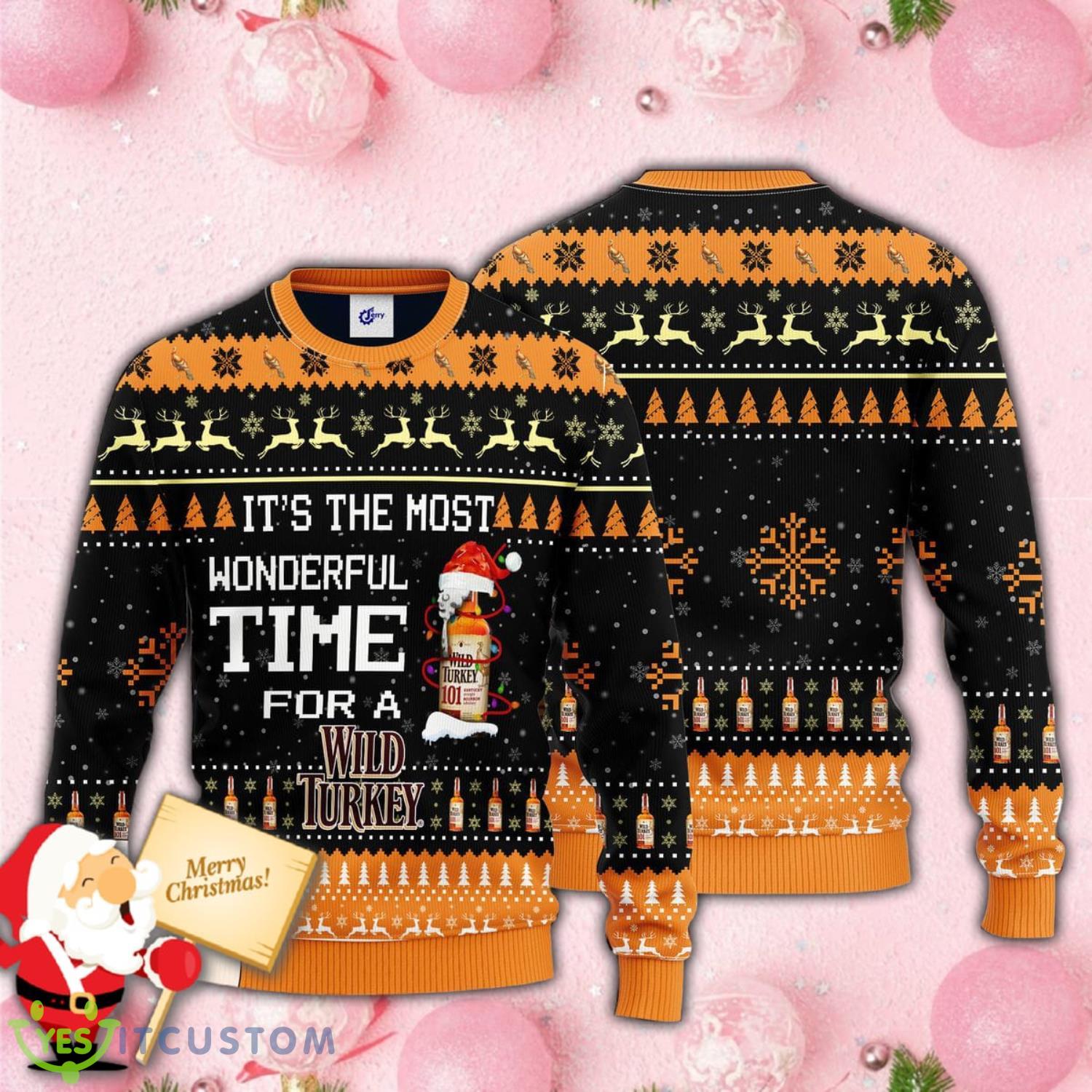 Its The Most Wonderful Time For A Wild Turkey Knitted All Over Print 3D Christmas Ugly Sweater 2 Its The Most Wonderful Time For A Wild Turkey Knitted All Over Print 3D Christmas Ugly Sweater Product Photo 1