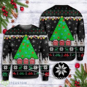 Merry Christmas Science Lovers Knitting Pattern Ugly Christmas Sweater Product Photo 1