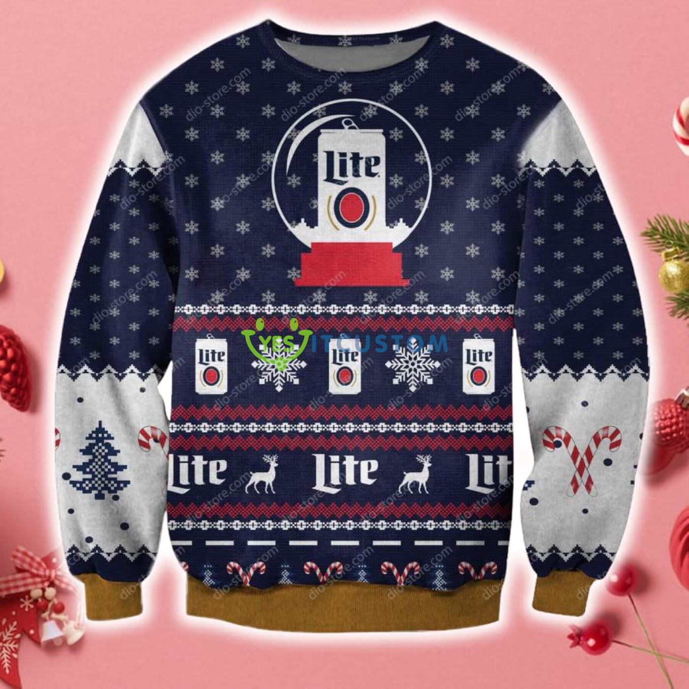 Miller Lite 3D Christmas Knitting Pattern Ugly Sweater Sweatshirt 3 Miller Lite 3D Christmas Knitting Pattern Ugly Sweater Sweatshirt Product Photo 1