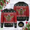 Oh Christmas Bee Knitting Pattern Full Print Christmas Ugly Sweater Product Photo 1