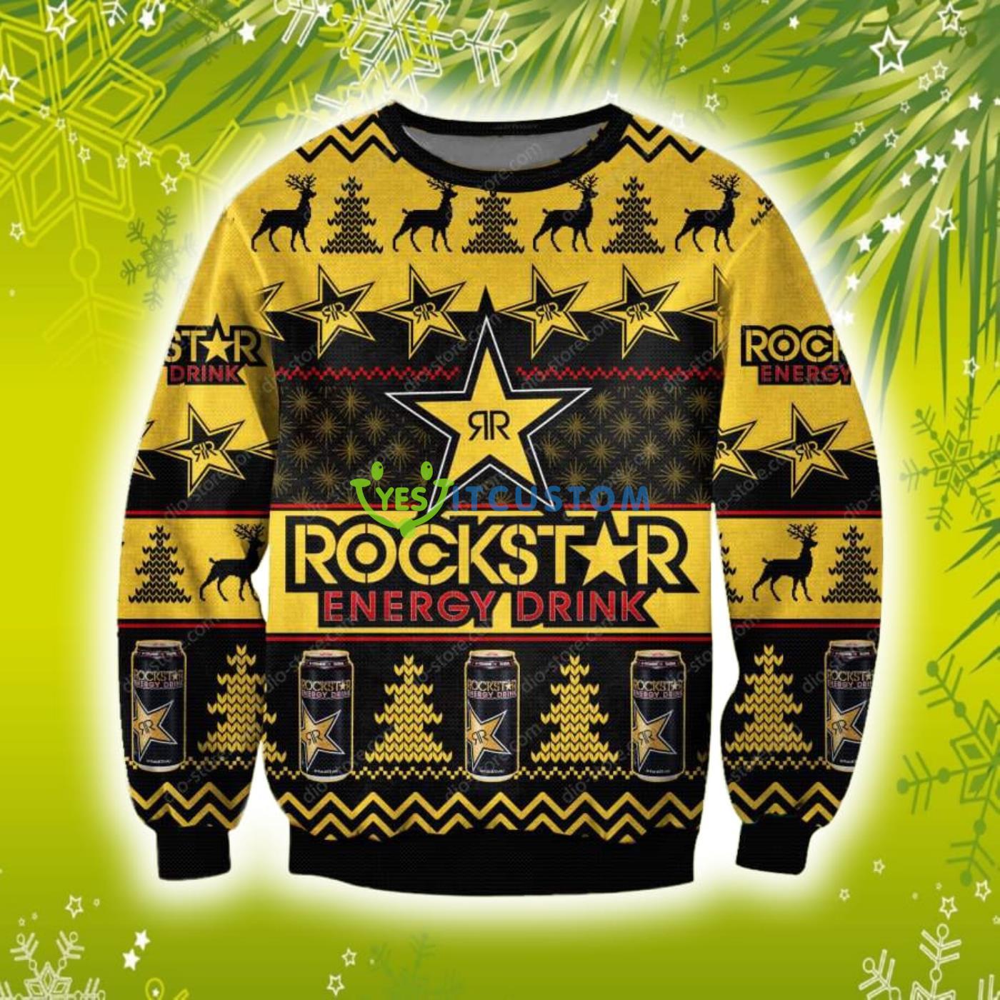 Rockstar Energy Drink 3D Christmas Knitting Pattern Ugly Sweater Sweatshirt 3 Rockstar Energy Drink 3D Christmas Knitting Pattern Ugly Sweater Sweatshirt Product Photo 1