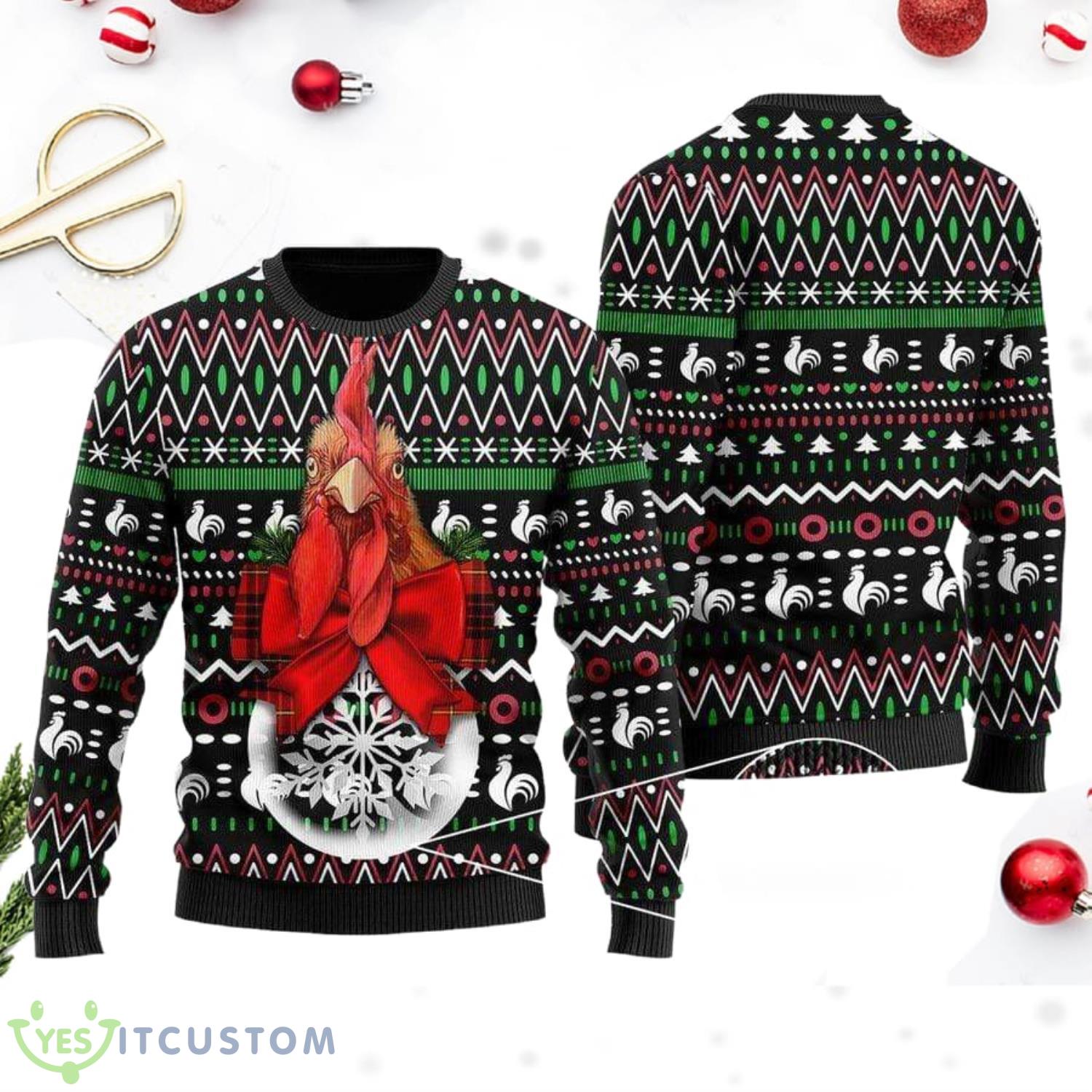 Rooster Knitting Pattern Ugly Christmas Sweater 3 Rooster Knitting Pattern Ugly Christmas Sweater Product Photo 1