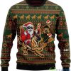 Santa and Dog Funny Unisex Ugly Christmas Sweater Product Photo 1
