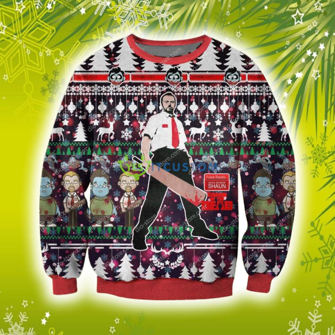 Shaun Of The Dead Horror Film 2004 3D Christmas Knitting Pattern Ugly Sweater Sweatshirt 2 Shaun Of The Dead Horror Film 2004 3D Christmas Knitting Pattern Ugly Sweater Sweatshirt Product Photo 1