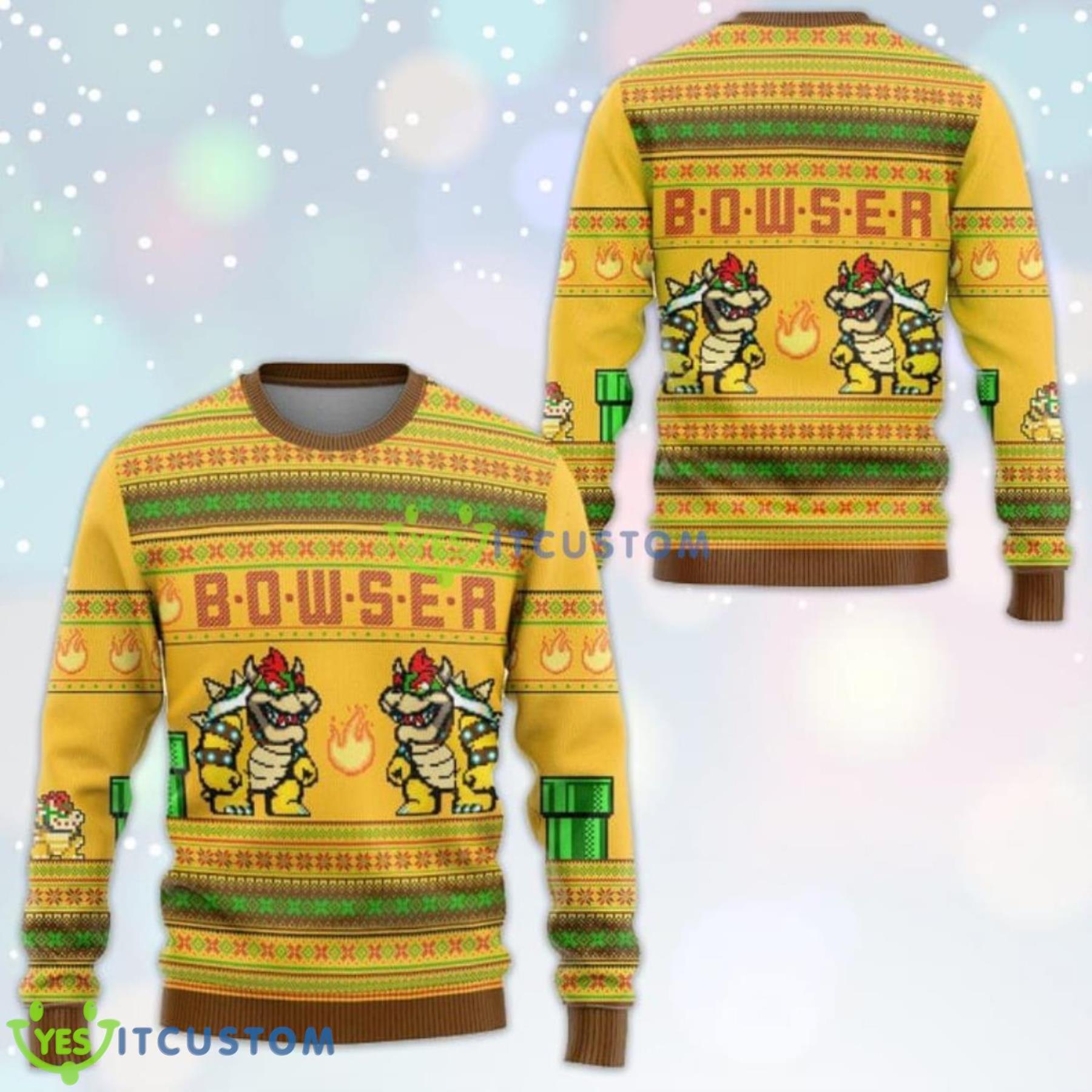 Super Mario Bowser Custom Ugly Sweater 3 Super Mario Bowser Custom Ugly Sweater Product Photo 1
