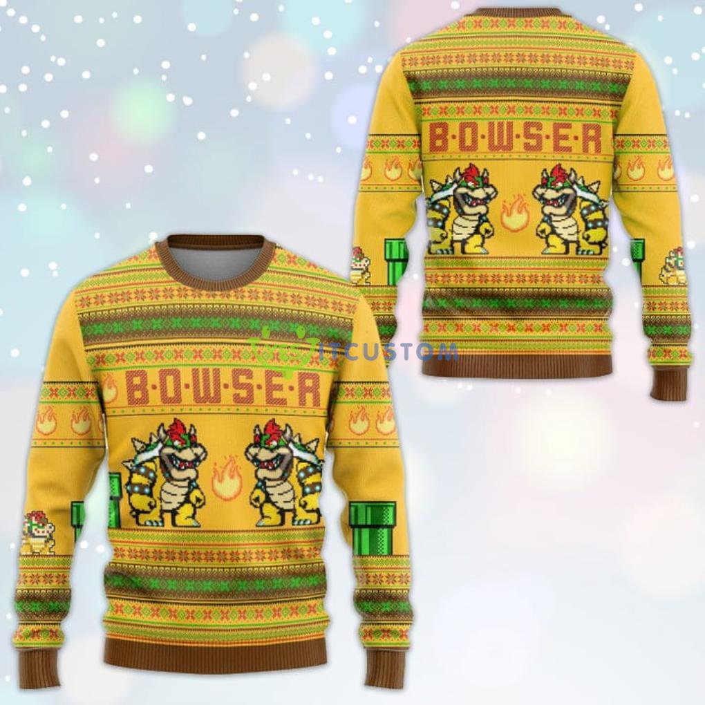Super Mario Bowser Custom Ugly Sweater 3 Super Mario Bowser Custom Ugly Sweater Product Photo 1