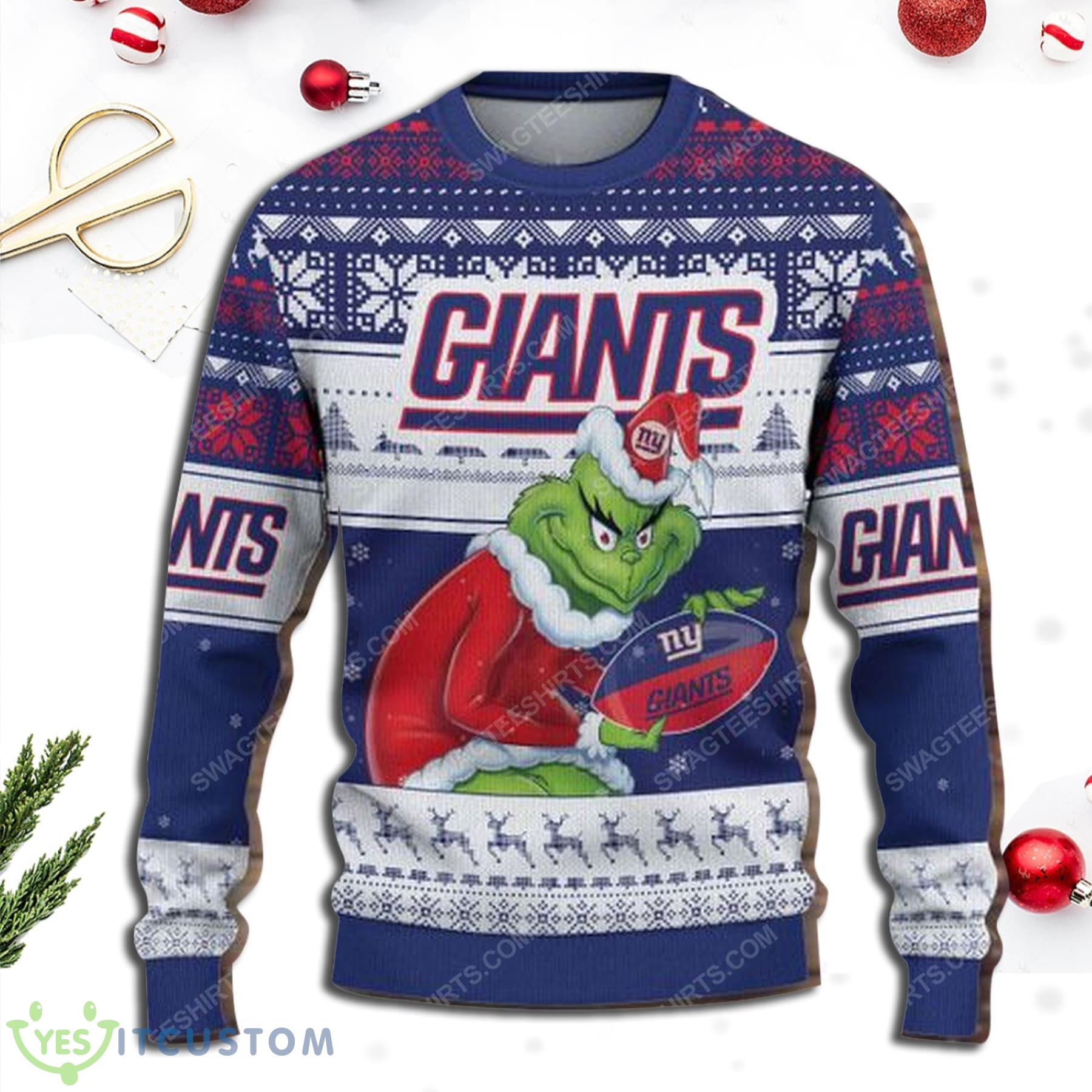 The Grinch New York Giants All Over Print 3D Ugly Christmas Sweater 6 The Grinch New York Giants All Over Print 3D Ugly Christmas Sweater Product Photo 2