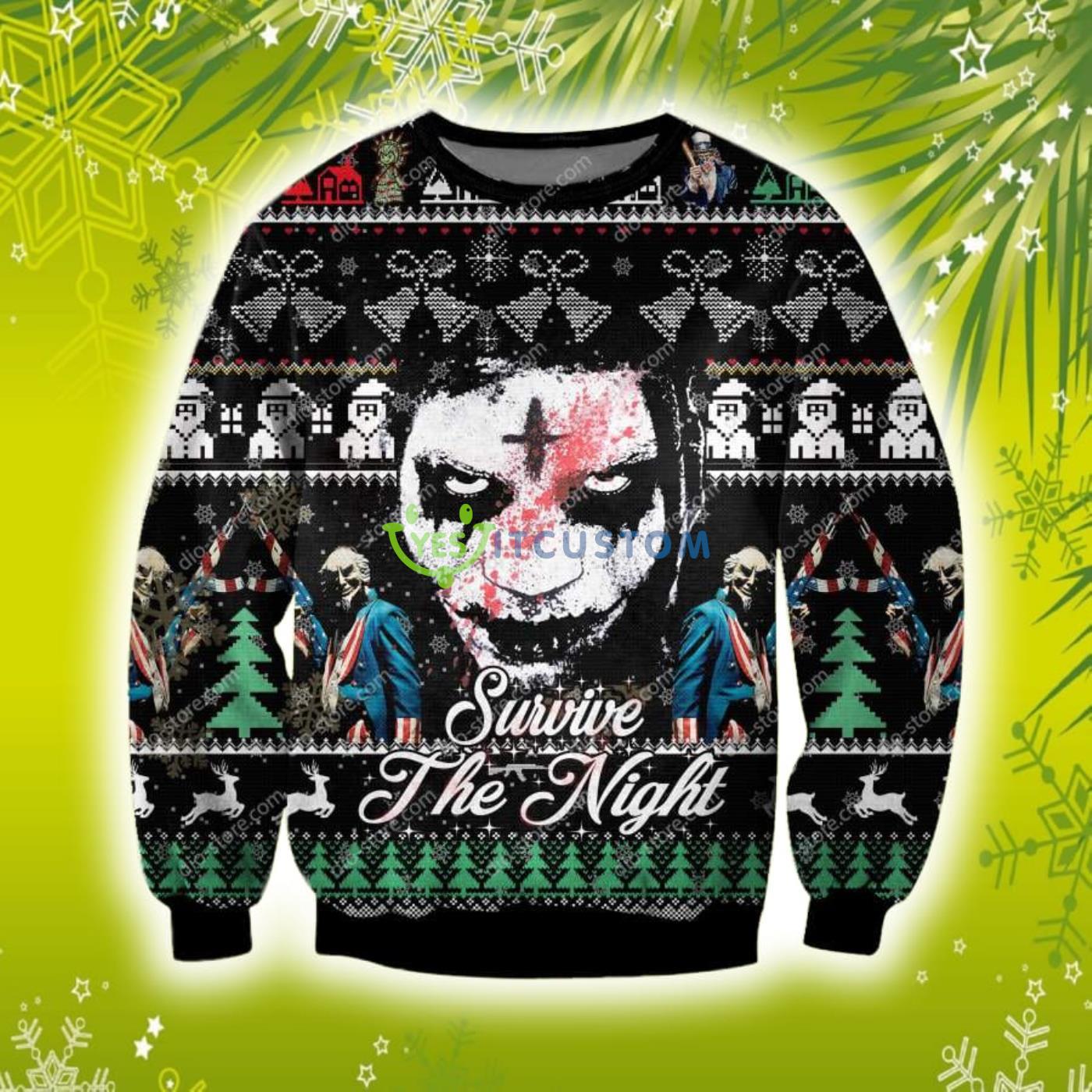 The Purge Series Horror Film 3D Christmas Knitting Pattern Ugly Sweater Sweatshirt 2 The Purge Series Horror Film 3D Christmas Knitting Pattern Ugly Sweater Sweatshirt Product Photo 1
