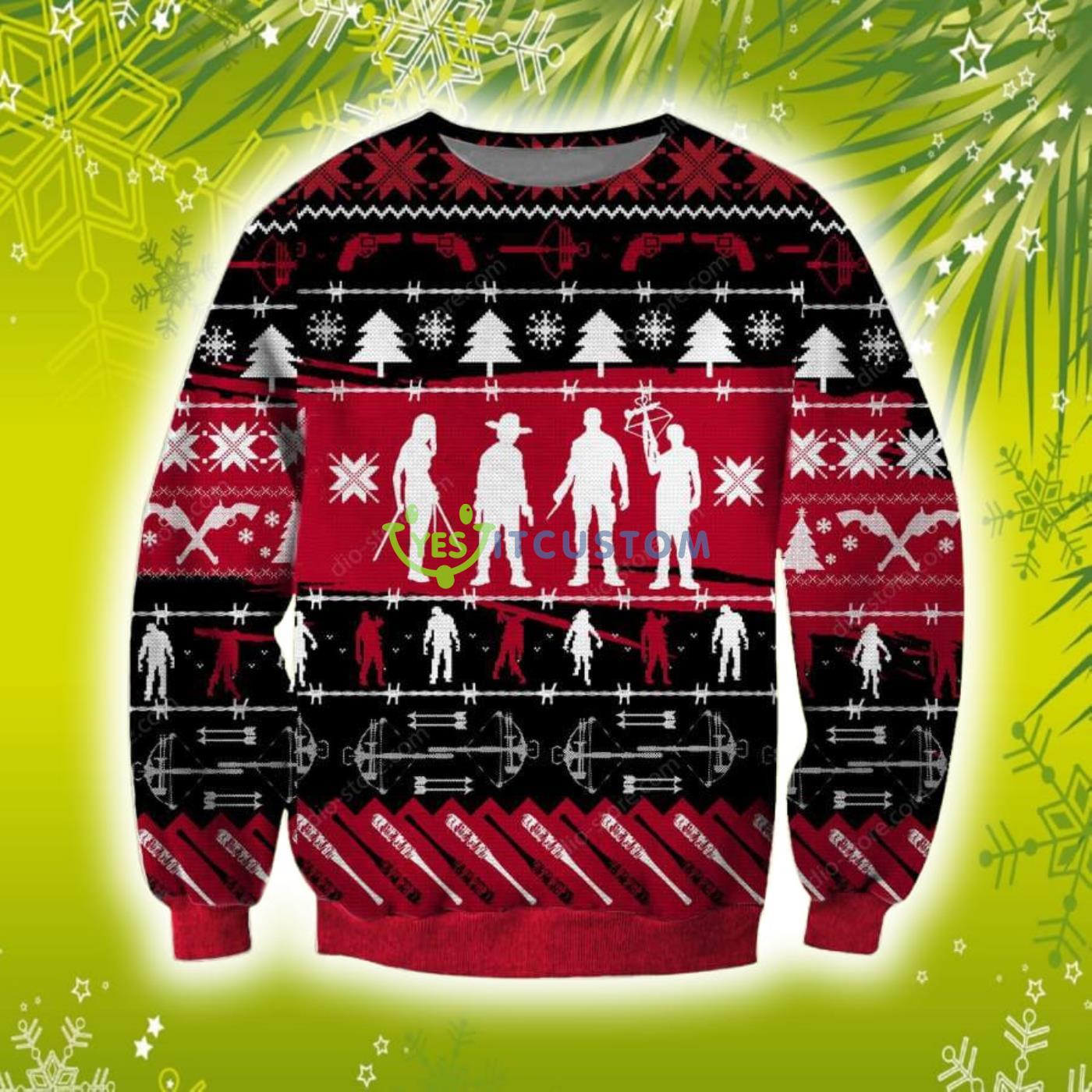 The Walking Dead 3D Christmas Knitting Pattern Ugly Sweater Sweatshirt 2 The Walking Dead 3D Christmas Knitting Pattern Ugly Sweater Sweatshirt Product Photo 1