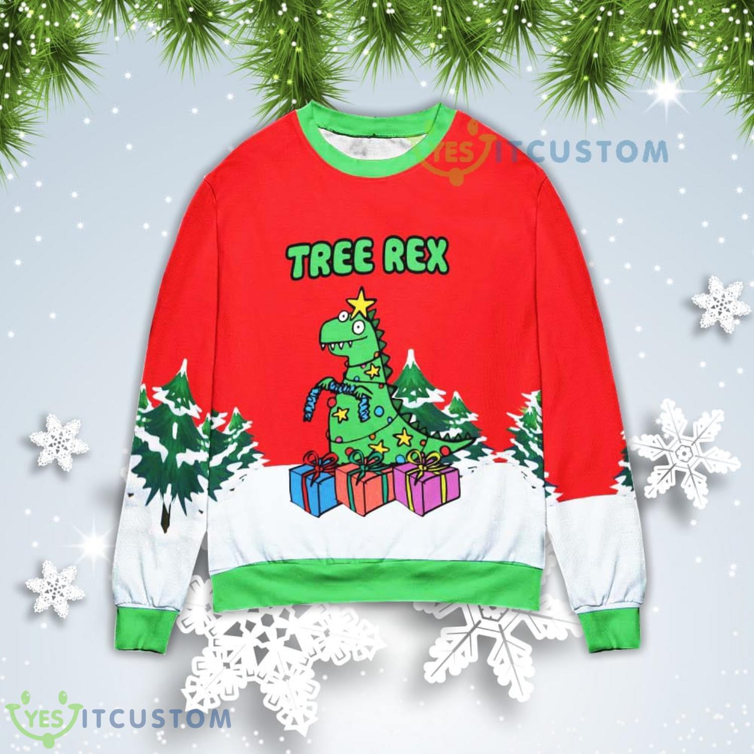 Tree Rex Light Up Christmas Gift Ugly Christmas Sweater 3 Tree Rex Light Up Christmas Gift Ugly Christmas Sweater Product Photo 1