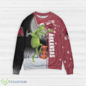 Arkansas Razorbacks Funny Grinch Ugly Christmas Sweater Product Photo 2
